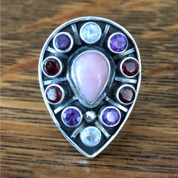 $78 Nicky Butler Estate Ring Sterling Silver 925 India Size 10 - Picture 2 of 11